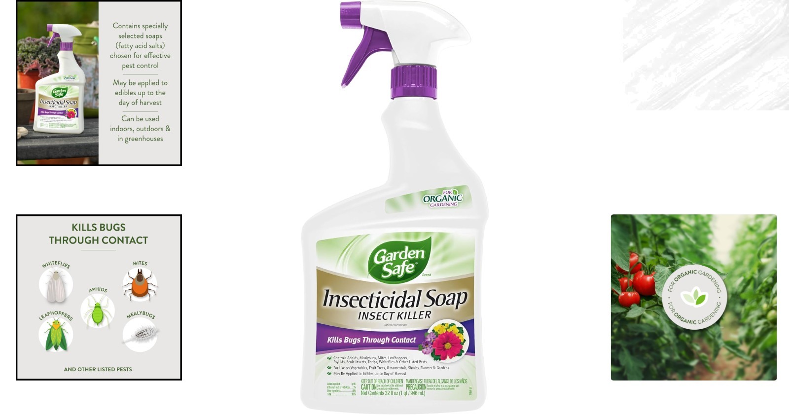 Potassium Fatty Acid Insect Killer – 32 Oz Organic Soap for Vegetables & Flowers