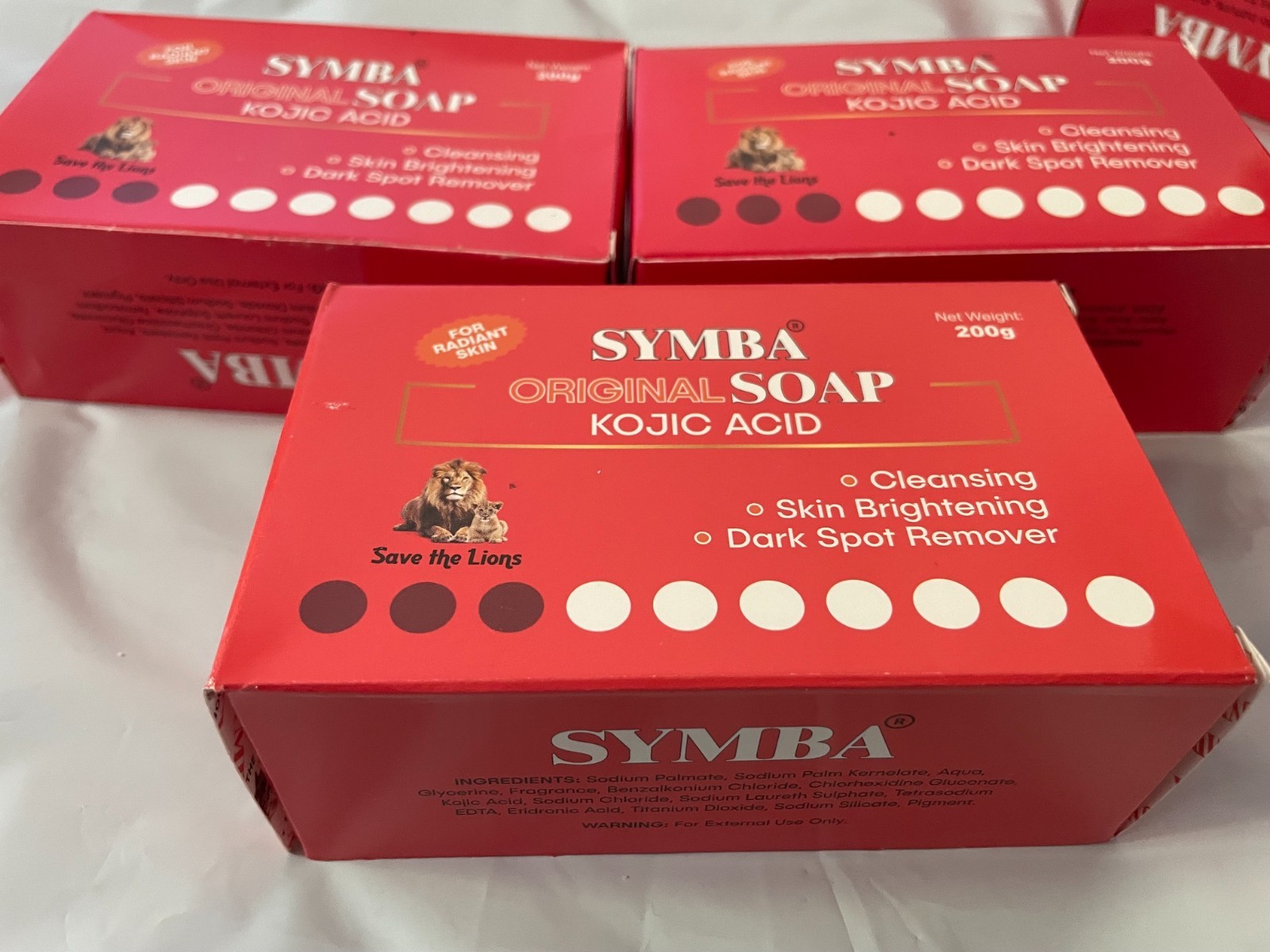 Symba Kojic Acid Soap Original Skin Brightening Bars 3 Pack 200g Each Dark Spot