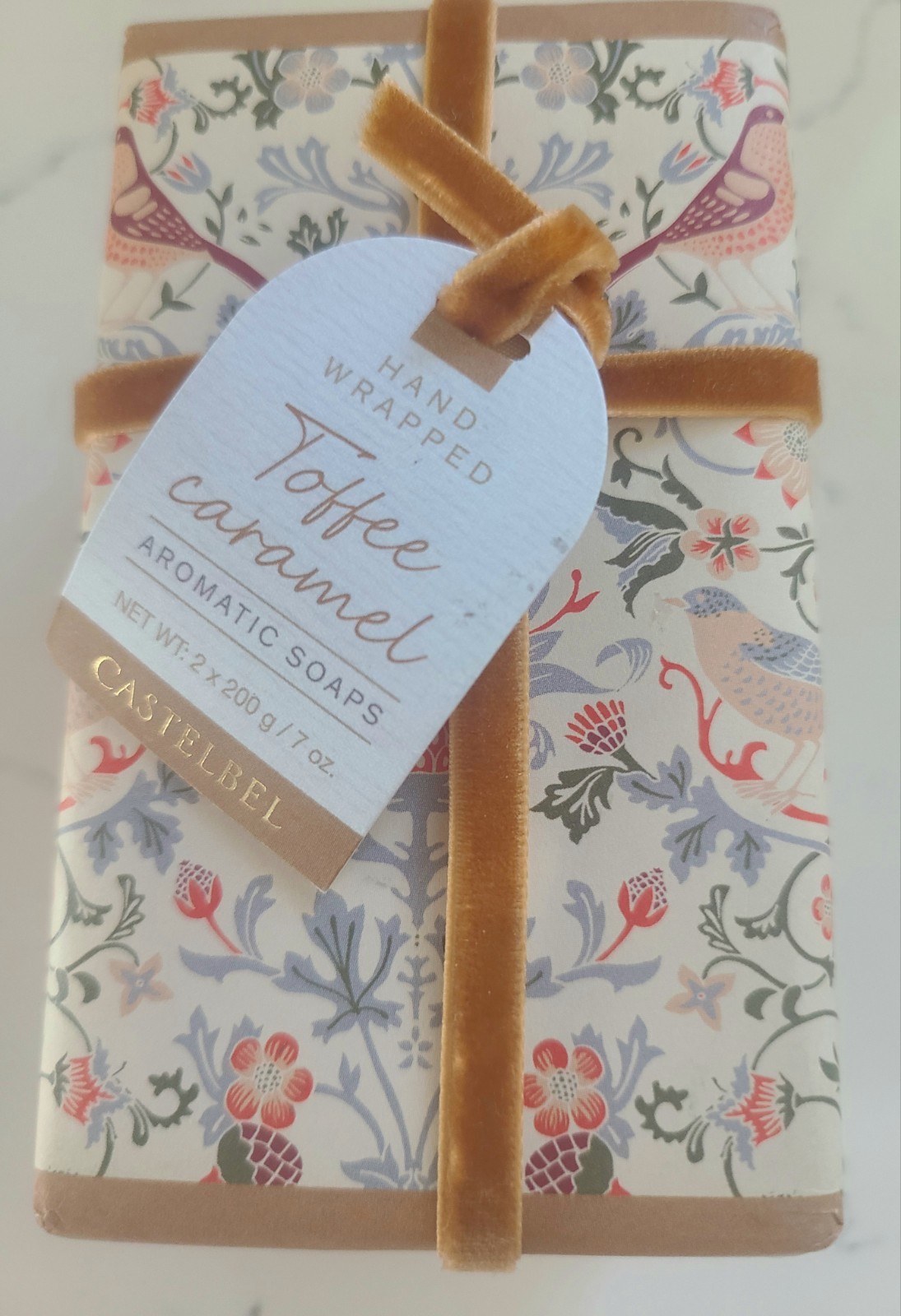 Castelbel Hand Wrapped Toffee Caramel Aromatic Soaps 2 x 200g (7oz) Luxury Gift