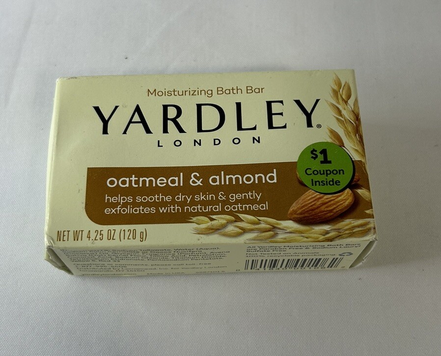 Yardley Oatmeal and Almond Bar Soap Lardley London Bar 4.25 oz