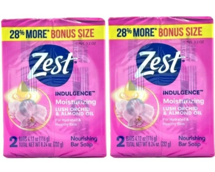 § ZEST (4-BARS) 4.12 Oz 🩷🫧 ●INDULGENCE●🫧 Moisturizing Lush Orchid/Almond Oil.
