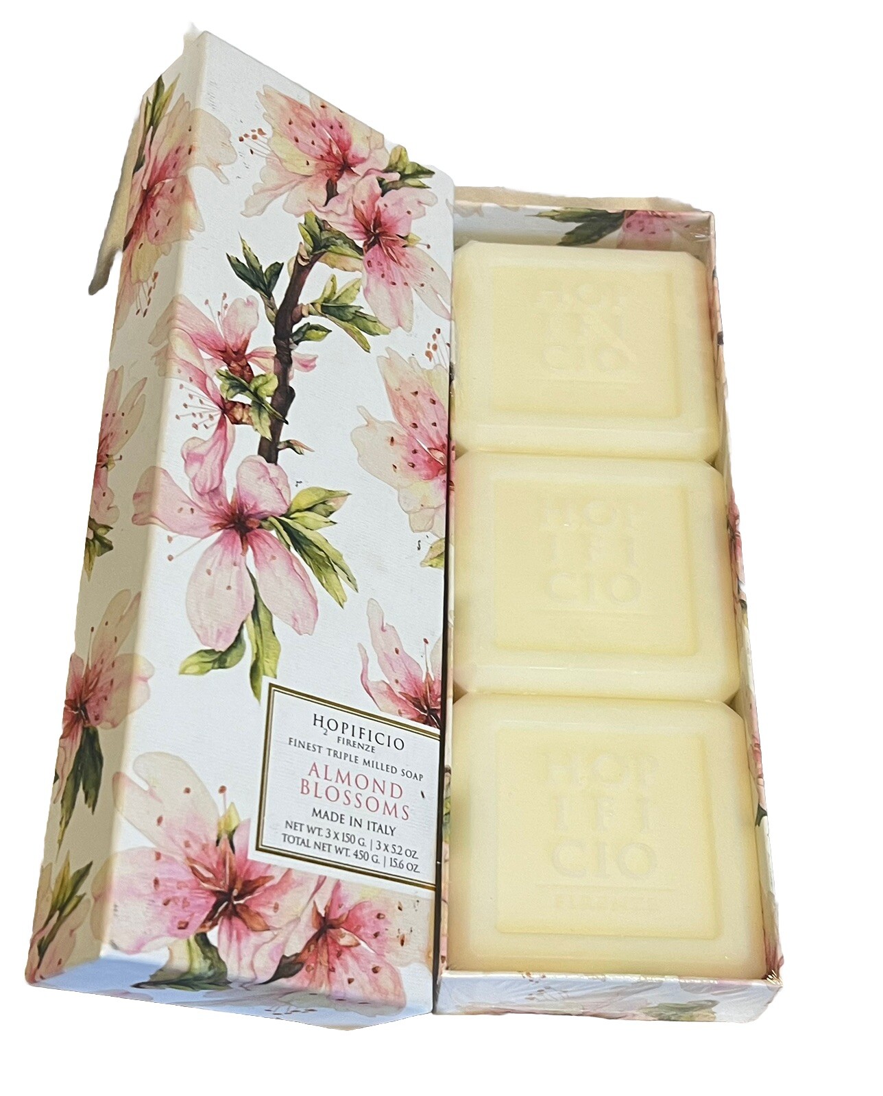 Hopificio Finest Triple Milled Soap Almond Blossoms Made In Italy 3 Bars 5 oz ea