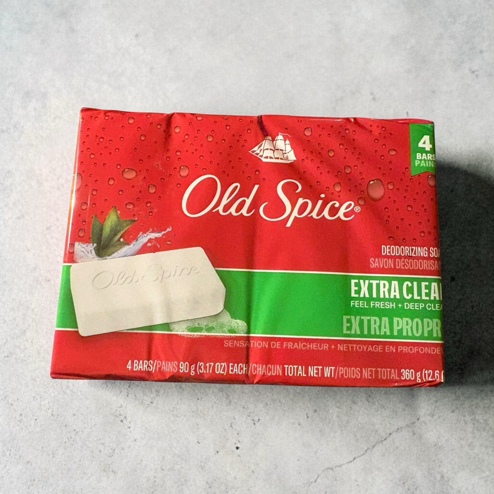 Old Spice Deodorizing Bar Soap Extra Clean Fresh & Deep Clean 3.17 oz. 4 Bars