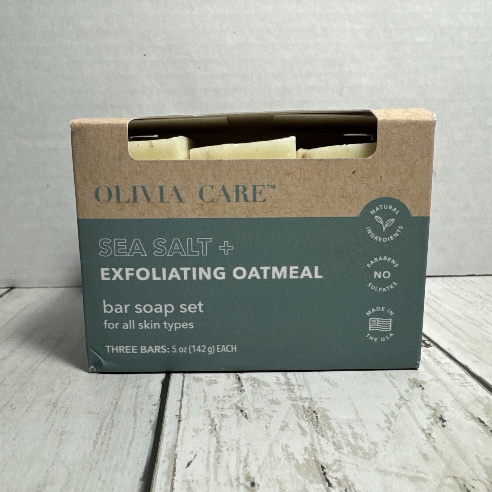 Olivia Care – Sea Salt + Exfoliating Oatmeal Bar Soap 3-5 Oz Bars