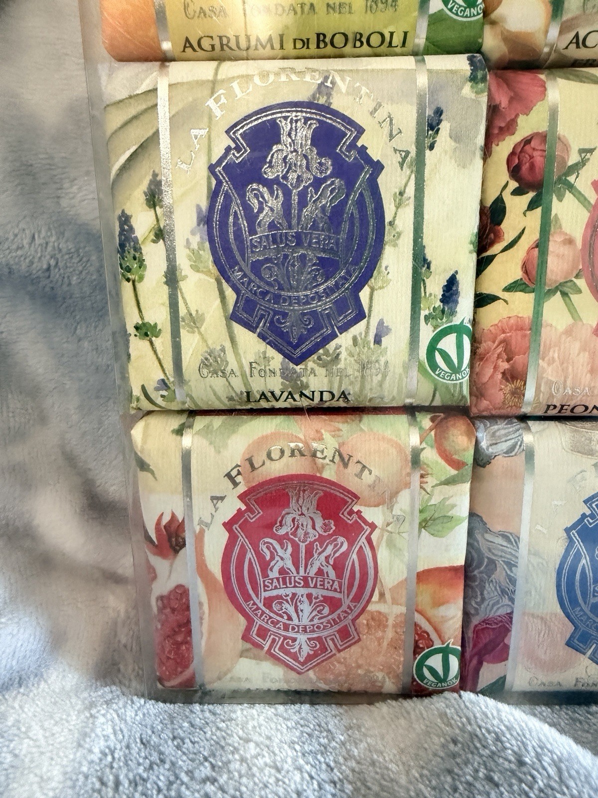 La Florentina ~ Magnolia, Iris, Pomegranate, Citrus, Lavender Peony Bar Soap Set