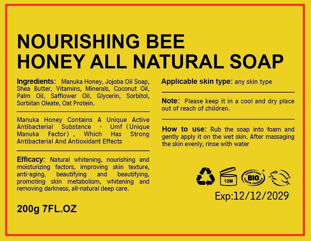 Organic New Zealand Manuka Honey Bar Soap Jojoba Enriched Shea Butter Vitamin E
