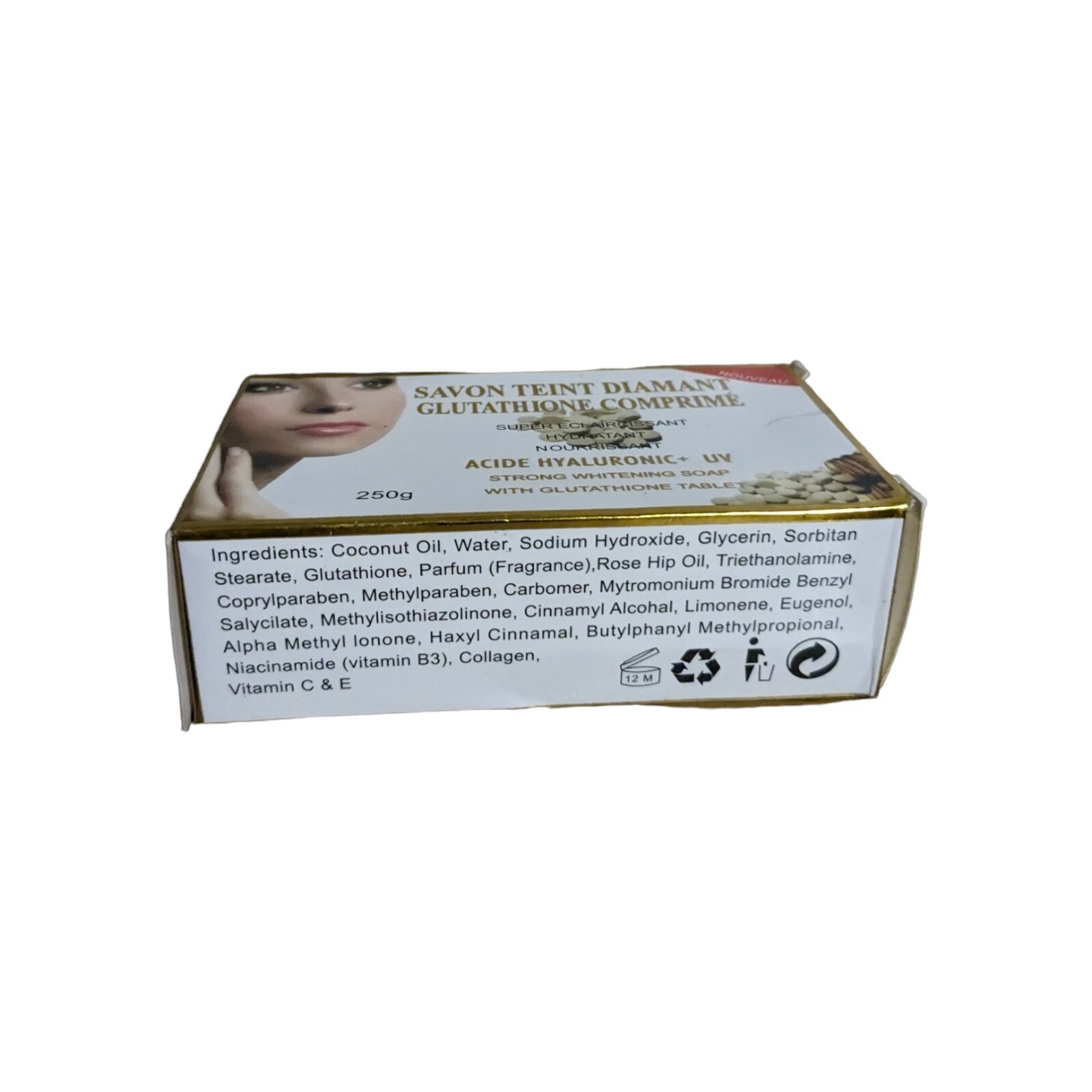 Glutathione Comprime Super Eclairssant Nourishing Hydrating 250g 1 Bar Soap
