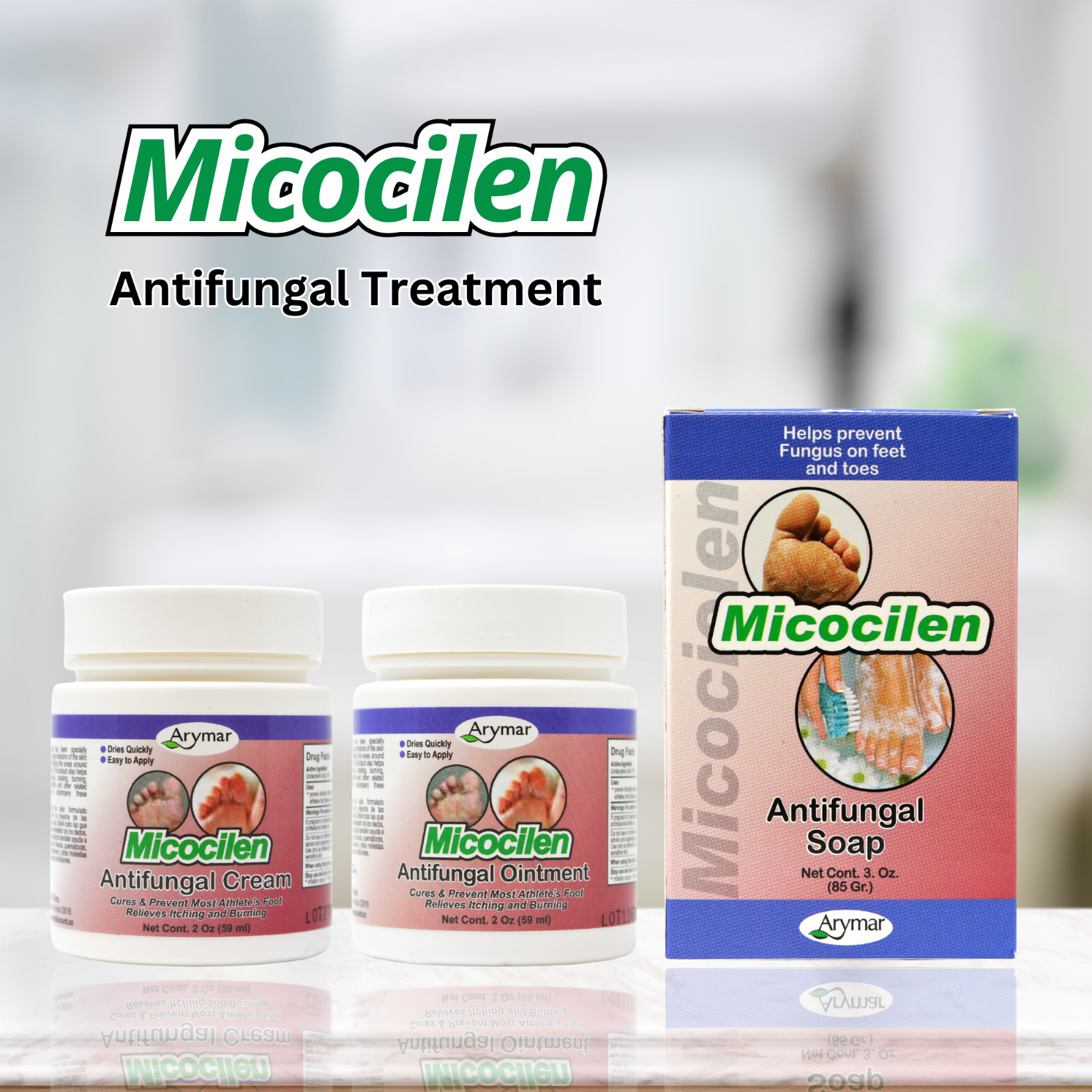 Arymar Micocilen Antifungal Sulfur Soap 3 oz – Fights Fungus, Packs 1-25