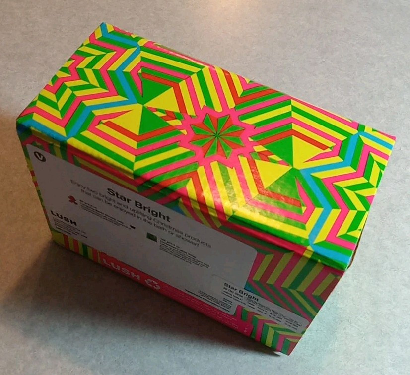 LUSH Cosmetics Star Bright EMPTY Box Laughing Santa Jelly Christmas Lights Soap