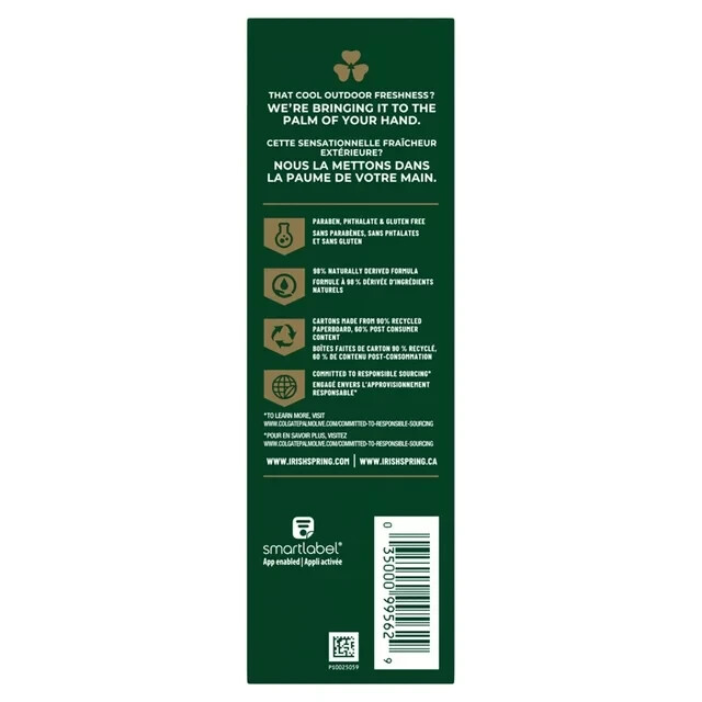 Irish Spring Original Deodrant Soap Unisex Soap, 3.75 Oz Bars, 8-Count