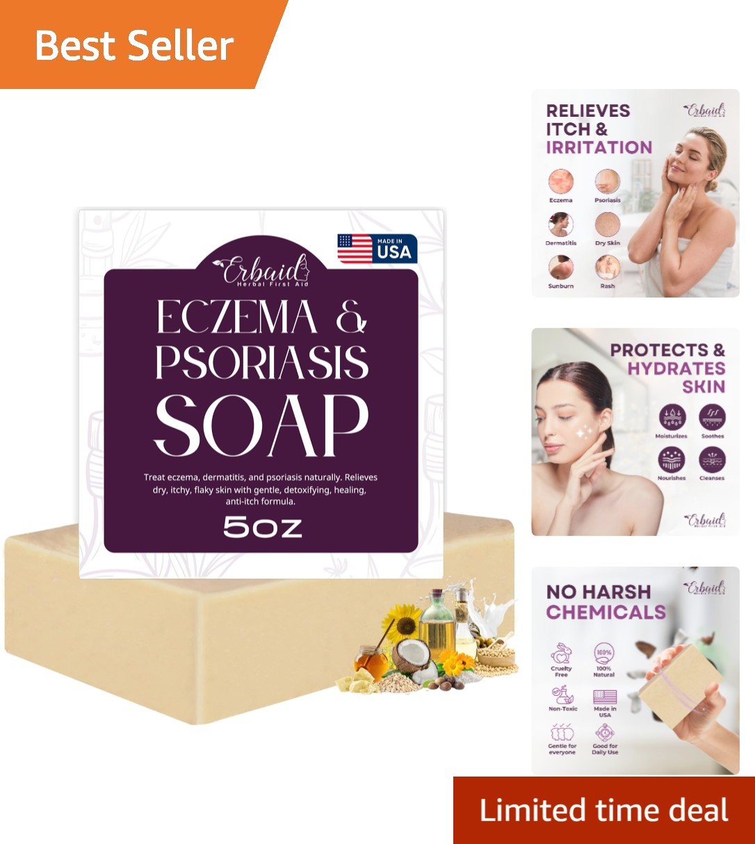 Moisturizing Eczema Relief Soap Bar – Gentle Solution for Kids & Adults