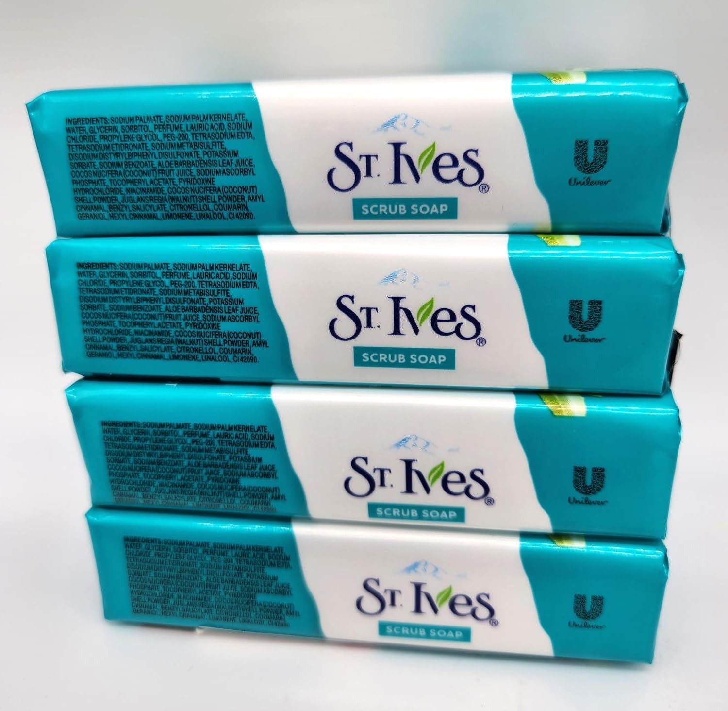 St. Ives’ Scrub Bar Soap with Coconut Water, Aloe, and 0.88 Ounce (Pack of 4)