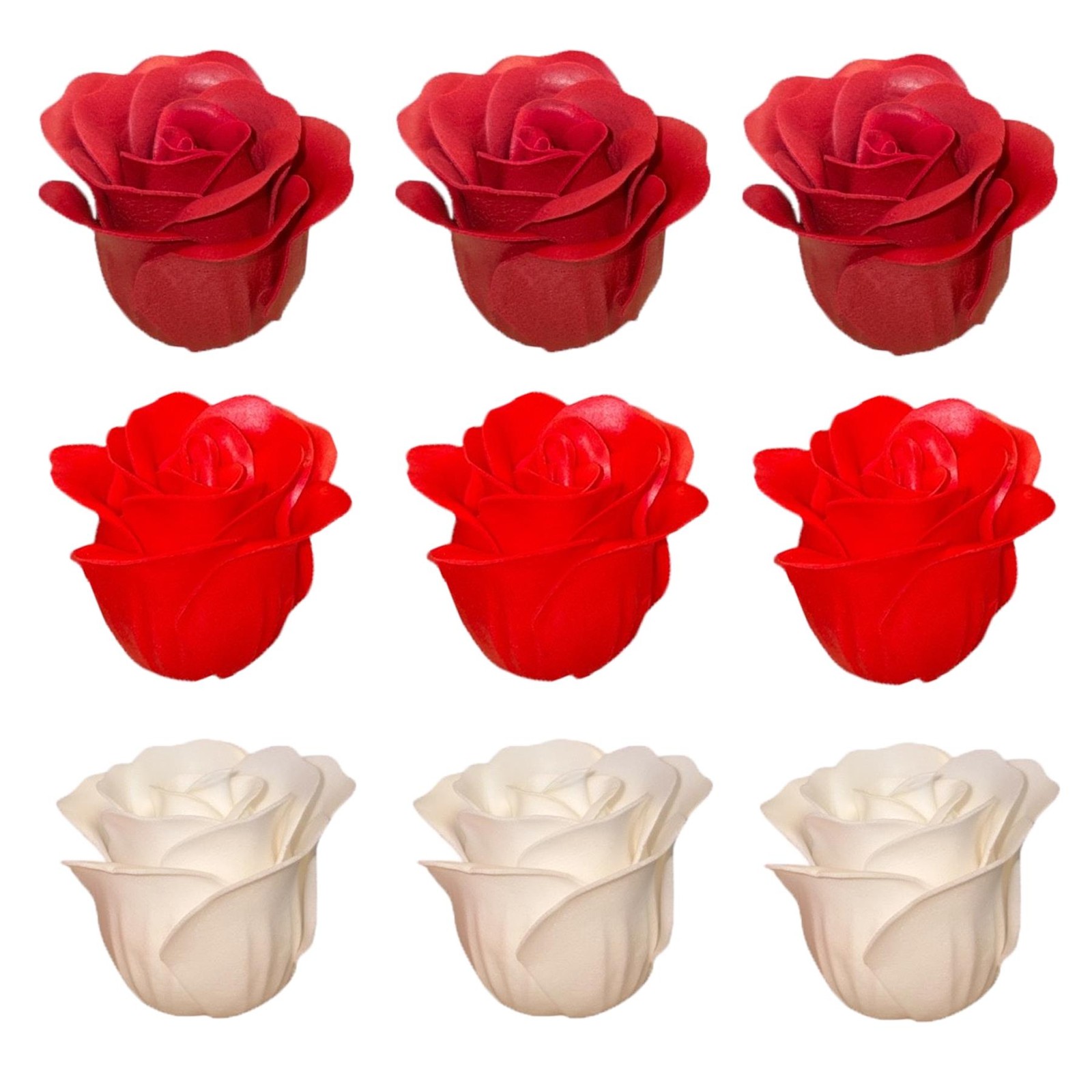 Soap Roses Set of 9 Valentines and Mothers Day Gift Boxed – Red And White