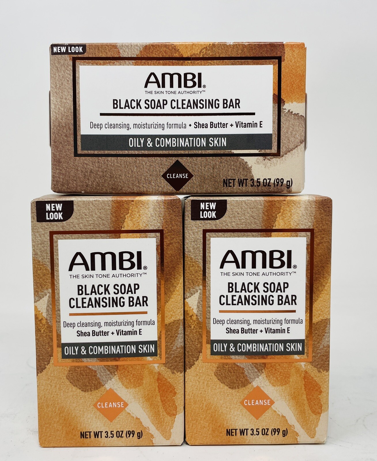 PACK OF 3 AMBI Skin Care Soap Black soap With Shea Batter 3.5 oz FREE SHIPPING