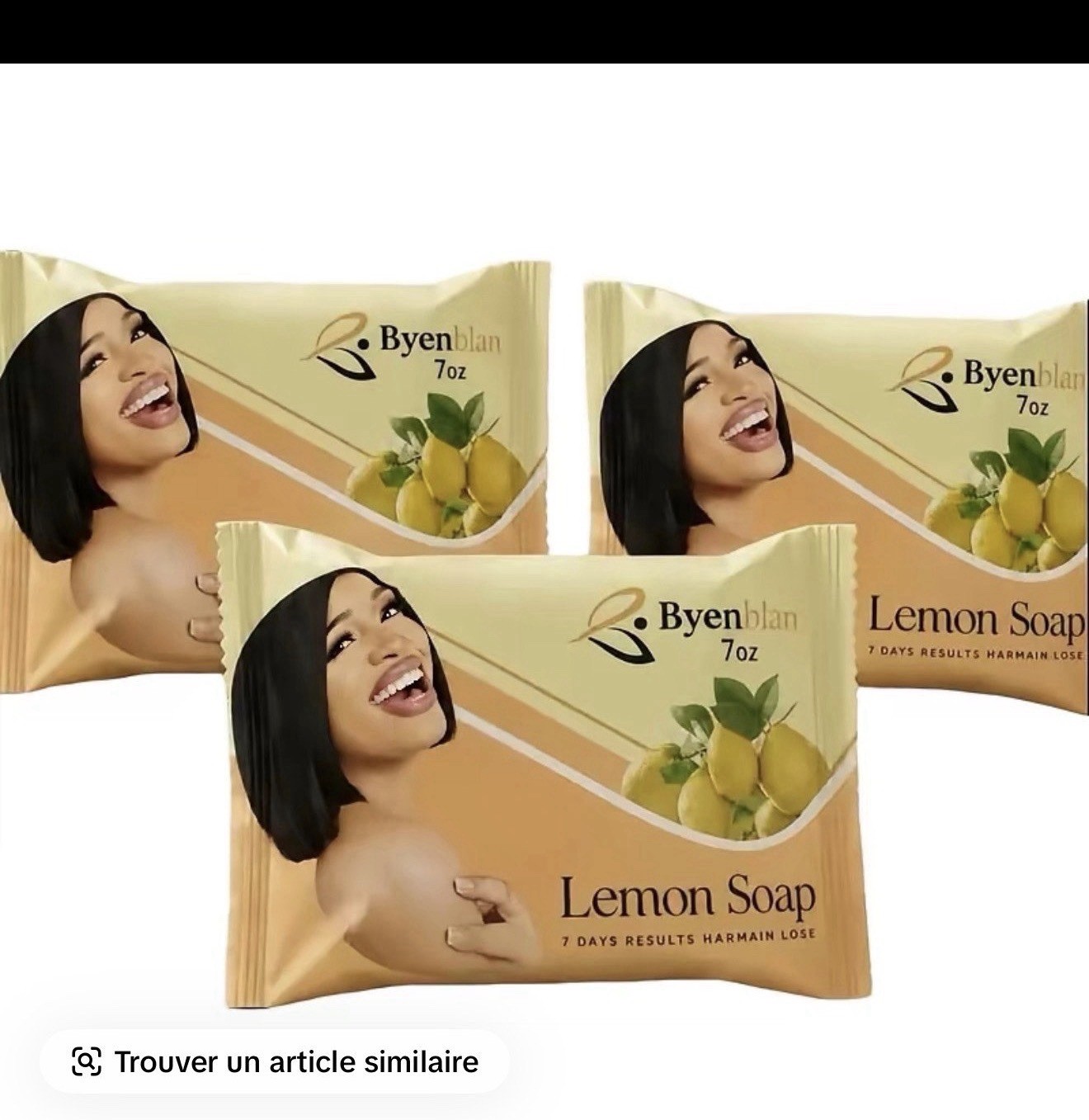 Byenblan Handmade Lemon Face & Body Soap Bar, Yellow Rectangular, 4 oz