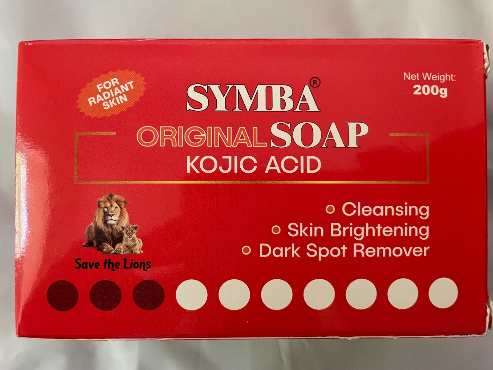 Symba Kojic Acid Soap Original Skin Brightening Bars 3 Pack 200g Each Dark Spot