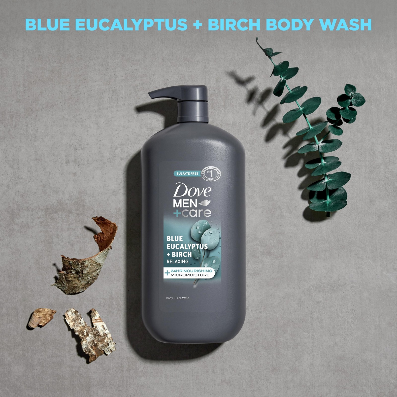 DOVE MEN + CARE Body and Face Wash for Men, Blue 30 Fl Oz (Pack of 1), White