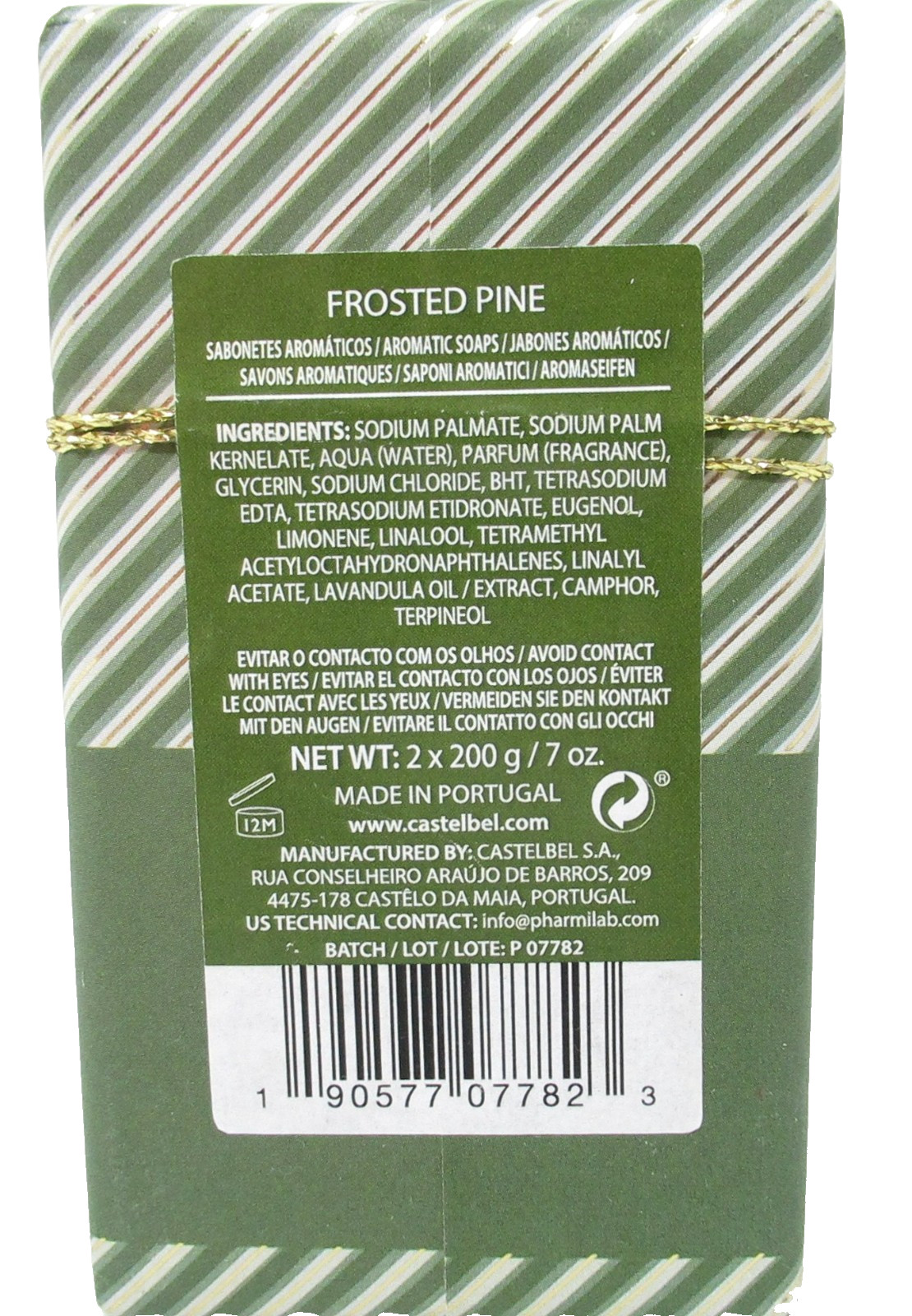 Castelbel Luxury Bath Bar Soap 2-Pack Frosted Pine scented LTD Editions