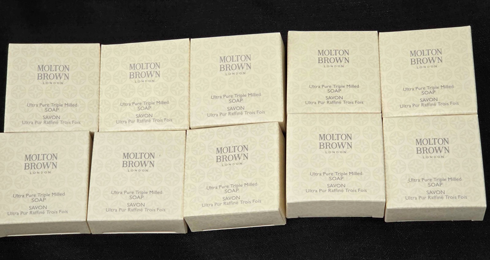 NEW MOLTON BROWN 10 BARS TRIPLE MILLED BOXED SOAPS .88 Oz EACH TOTAL OF 8.80 Oz
