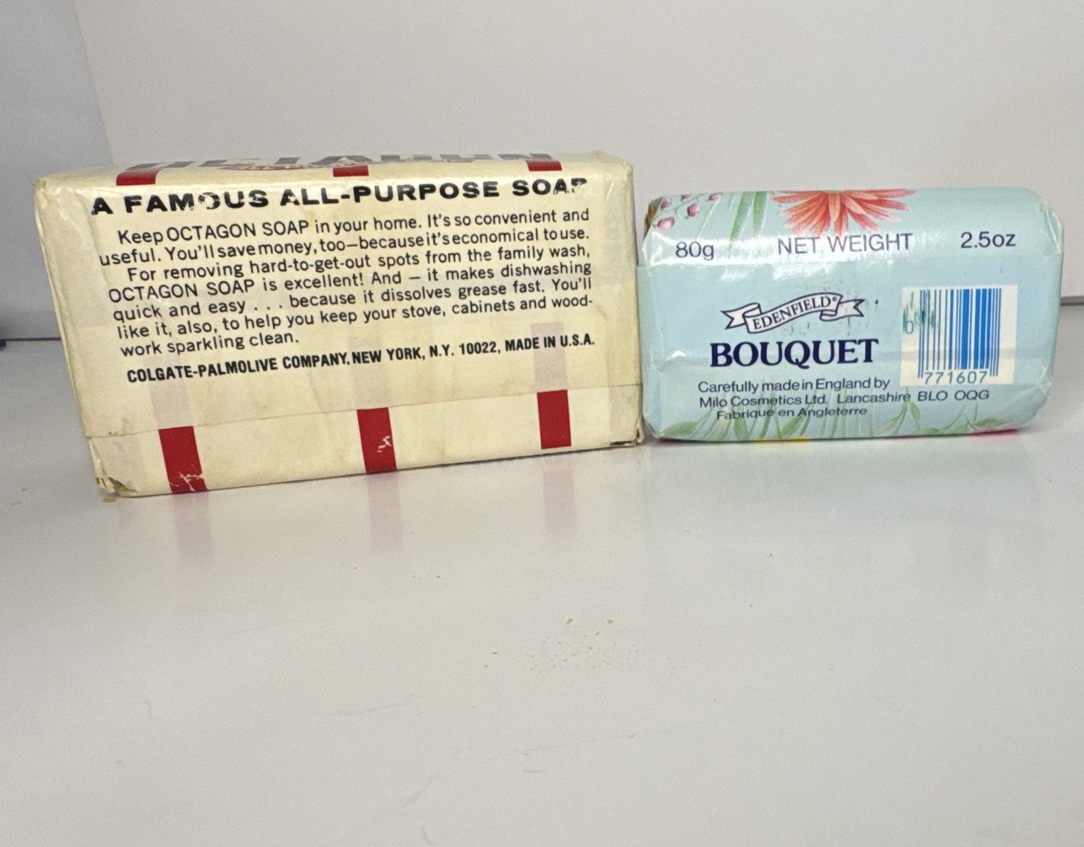 VTG His and Hers Colgate Octagon All Purpose Soap+Edenfield Bouquet Beauty Soap