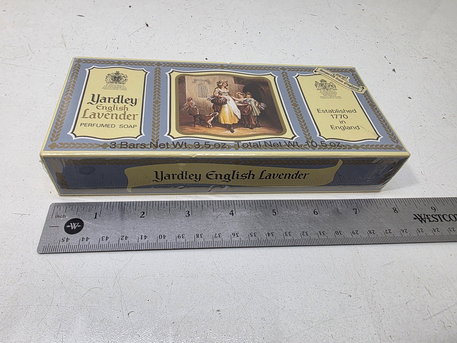 Vintage NEW IN SEALED BOX YARDLEY ENGLISH LAVENDER PERFUMED SOAP 3 x 3.5 OZ