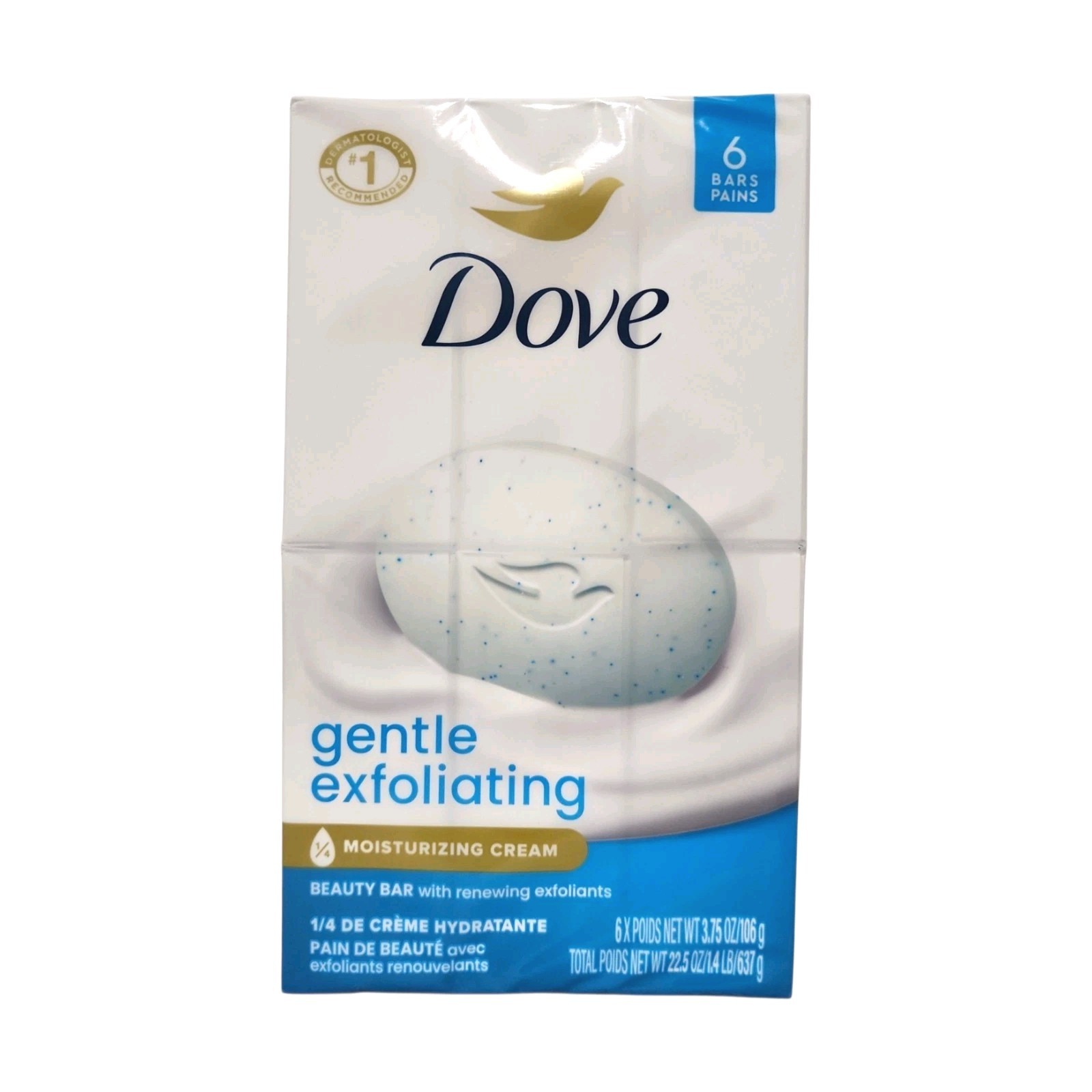 Dove Gentle Exfoliating Beauty Bar Soap, Soft Smooth Skin Renewing, 12 Bars