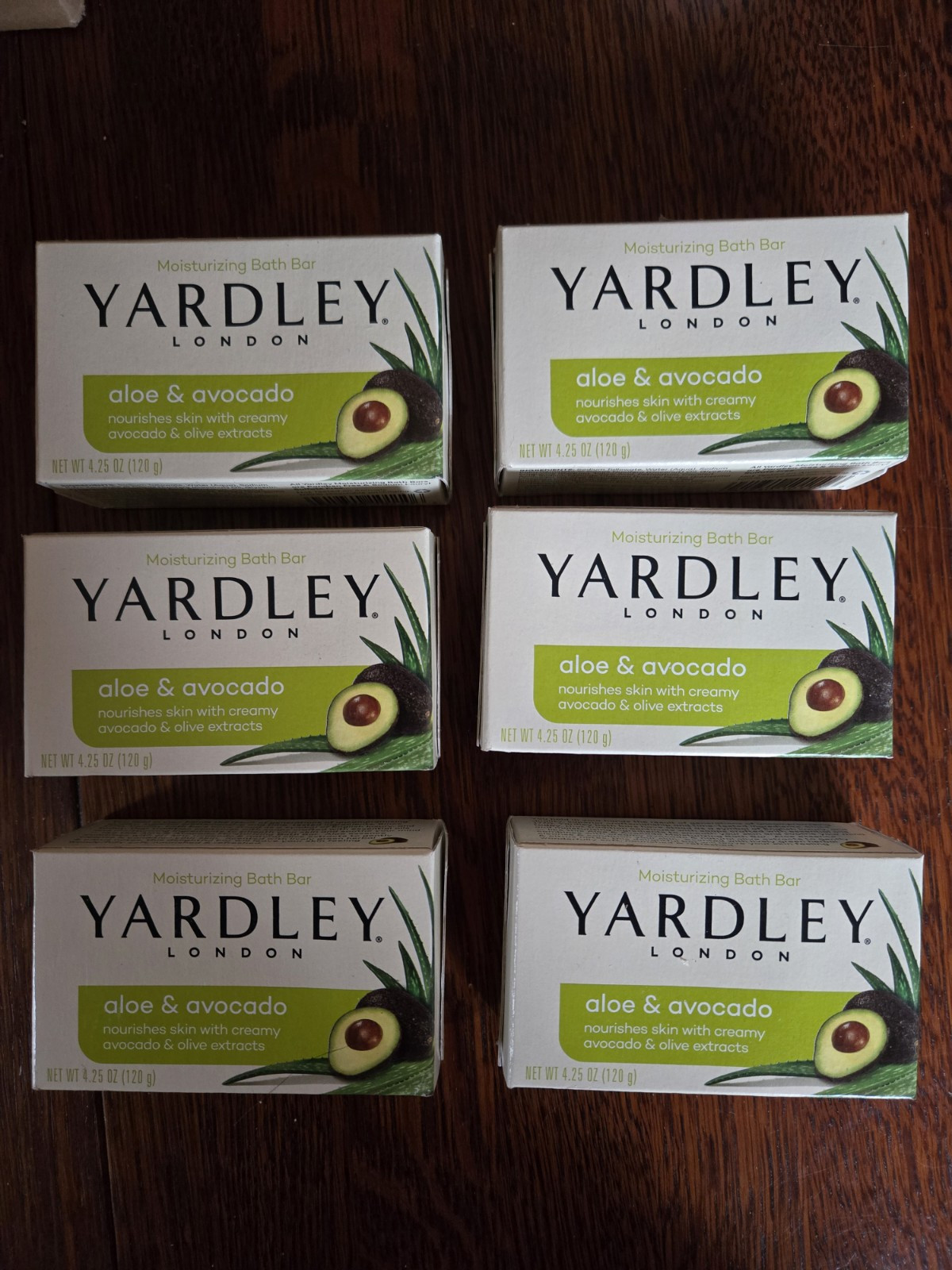 Yardley London Naturally Moisturizing Bath Bar Aloe & Avocado 4.25oz Pack of 6