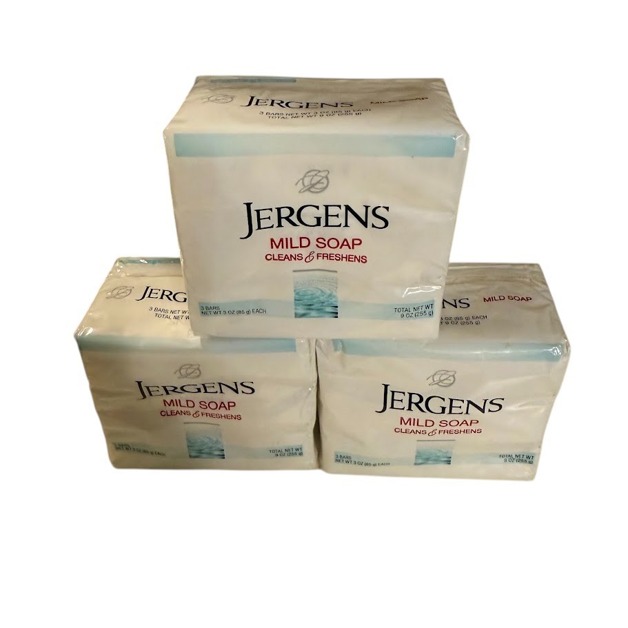 Jergens Mild Bar Soap 3 Bars 3 Oz (9 Bars Total) ORIGINAL Discontinued Formula