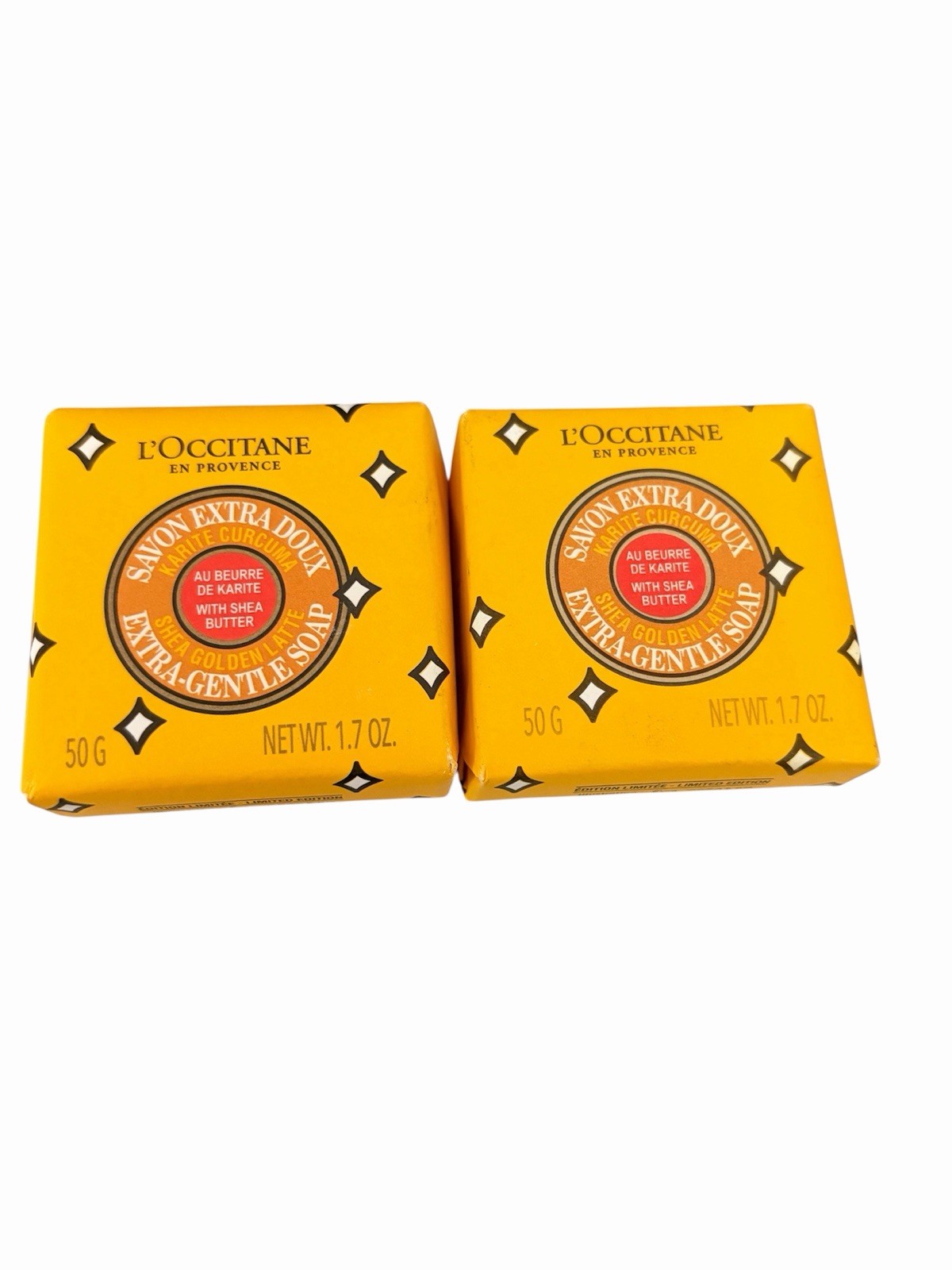 L’Occitane GOLDEN SHEA LATTE Extra Gentle Soap – 2 × 1.7 oz