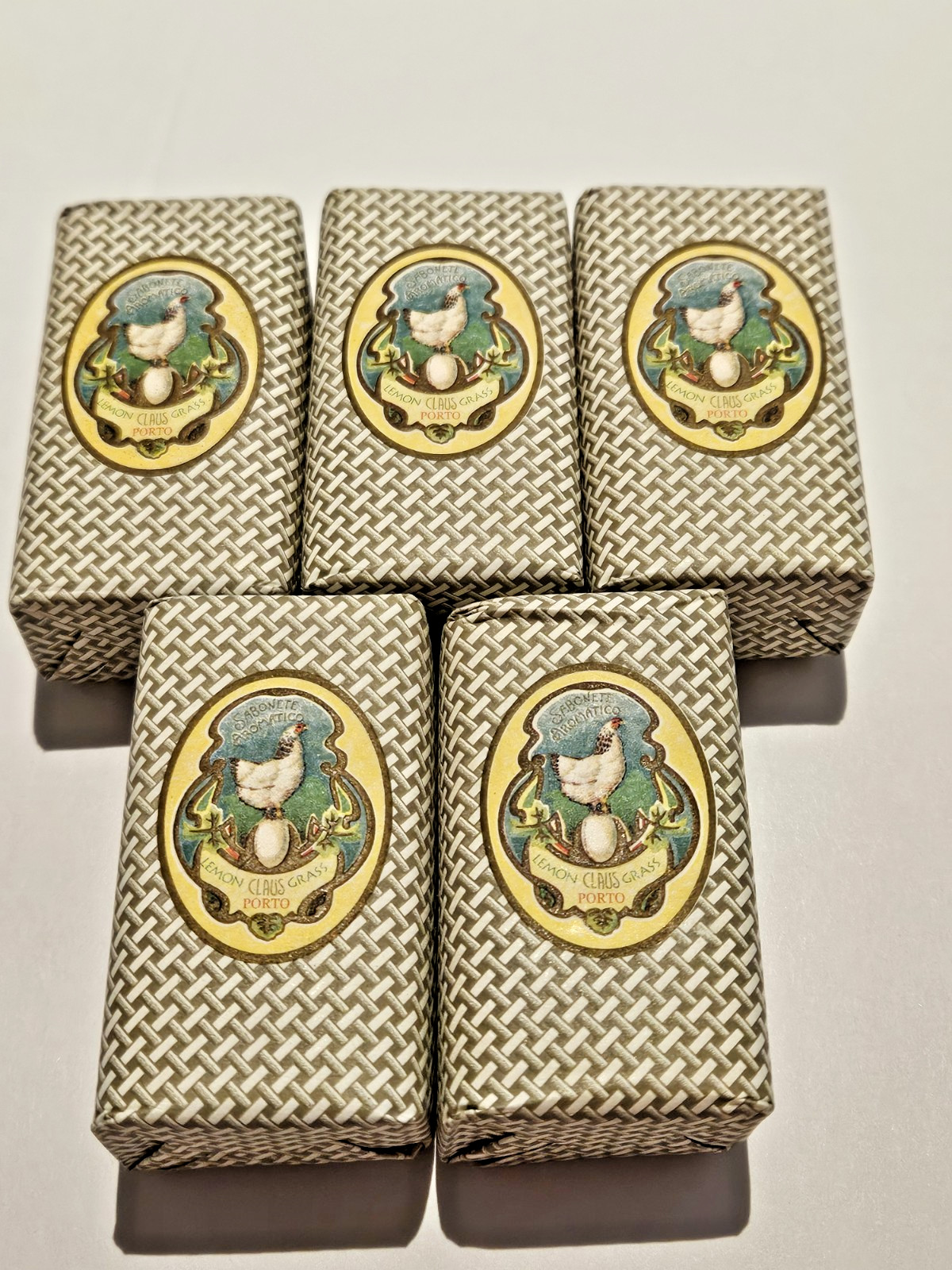 Claus Porto Lemon Grass Luxury Mini Soaps Set of 5 New Sealed Each 1.8 oz