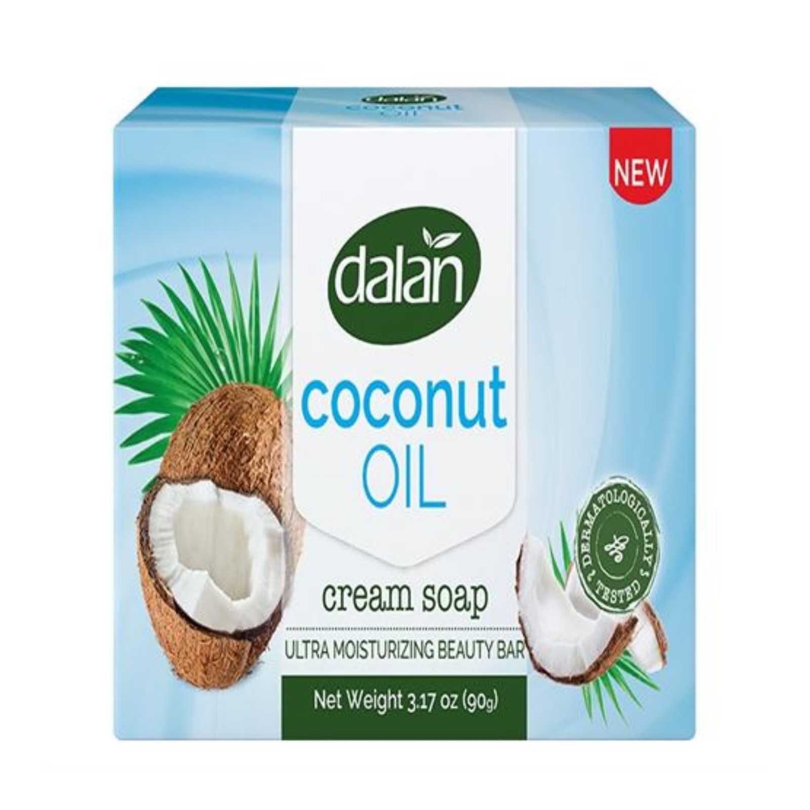 Dalan Coconut Oil Cream Soap Bar, 3 Bars x 3.17oz Each