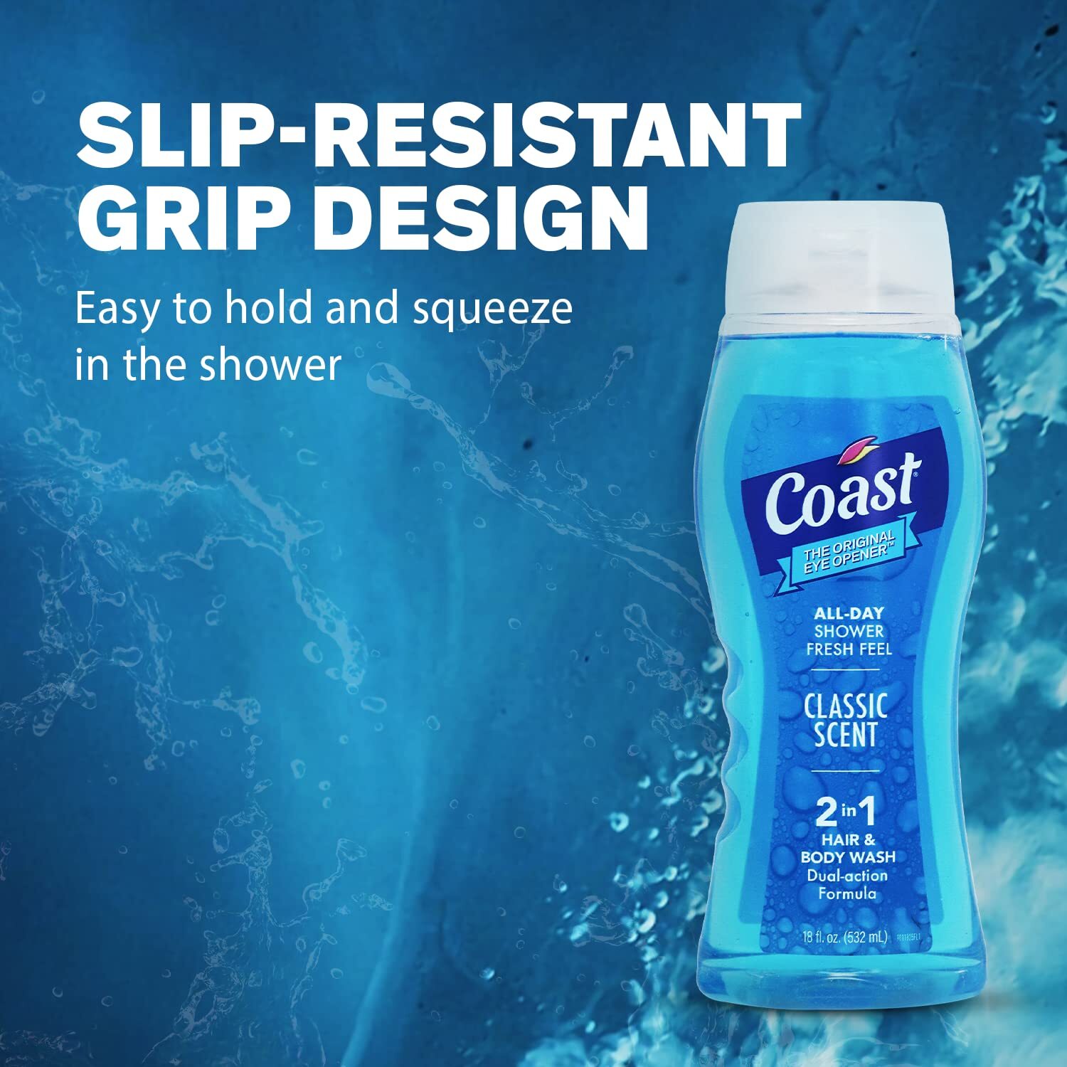 Coast 2-in-1 Hair And Body Wash, Classic Scent 18oz – Pack of 6