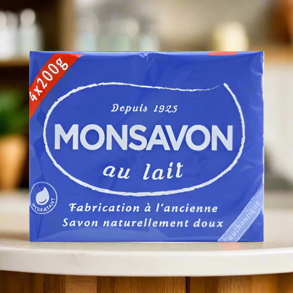 Monsavon au lait Soap (4 Pack) 200g Each.