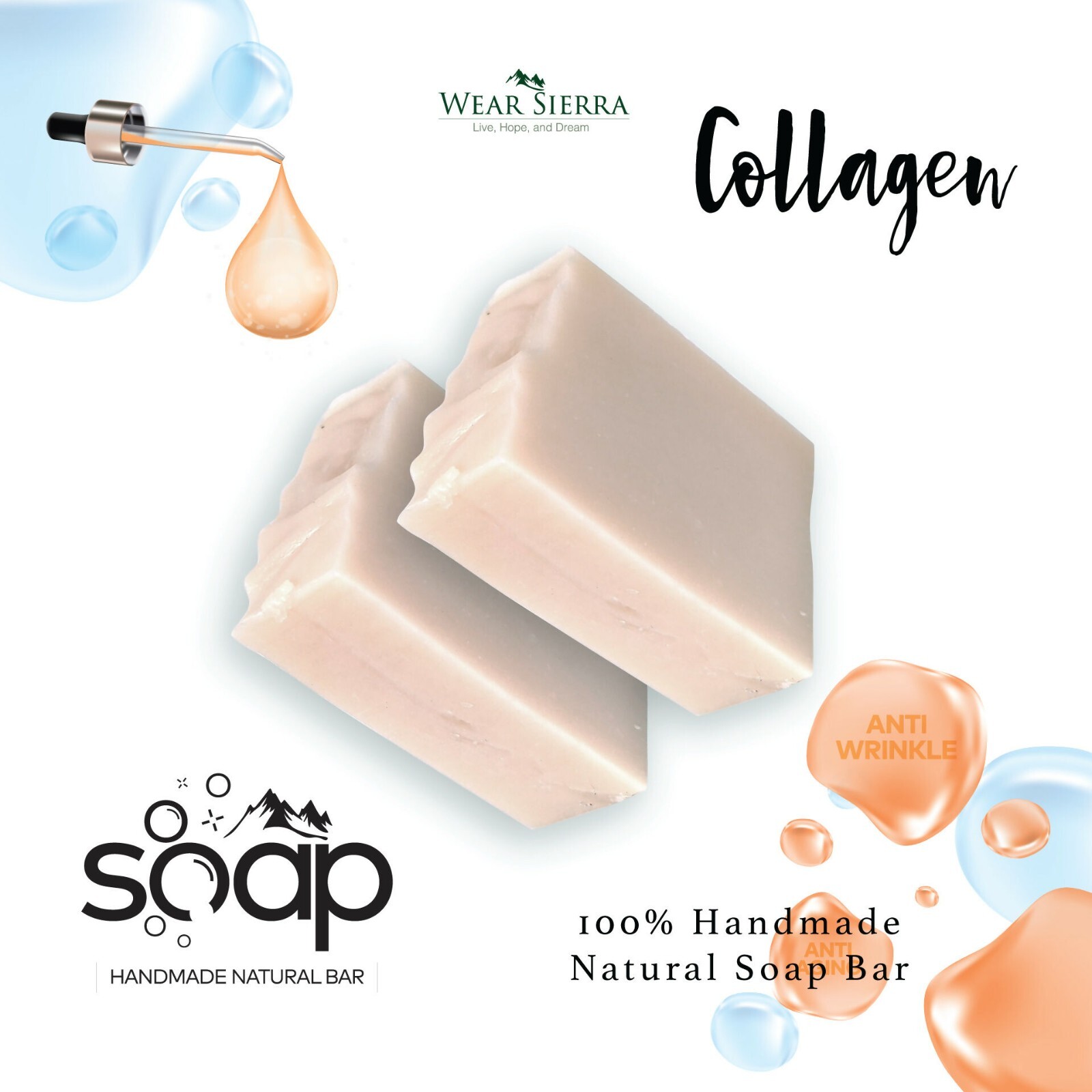 Natural Handmade Collegen Soap Bar Pack , Anti-Aging, Gift For Her