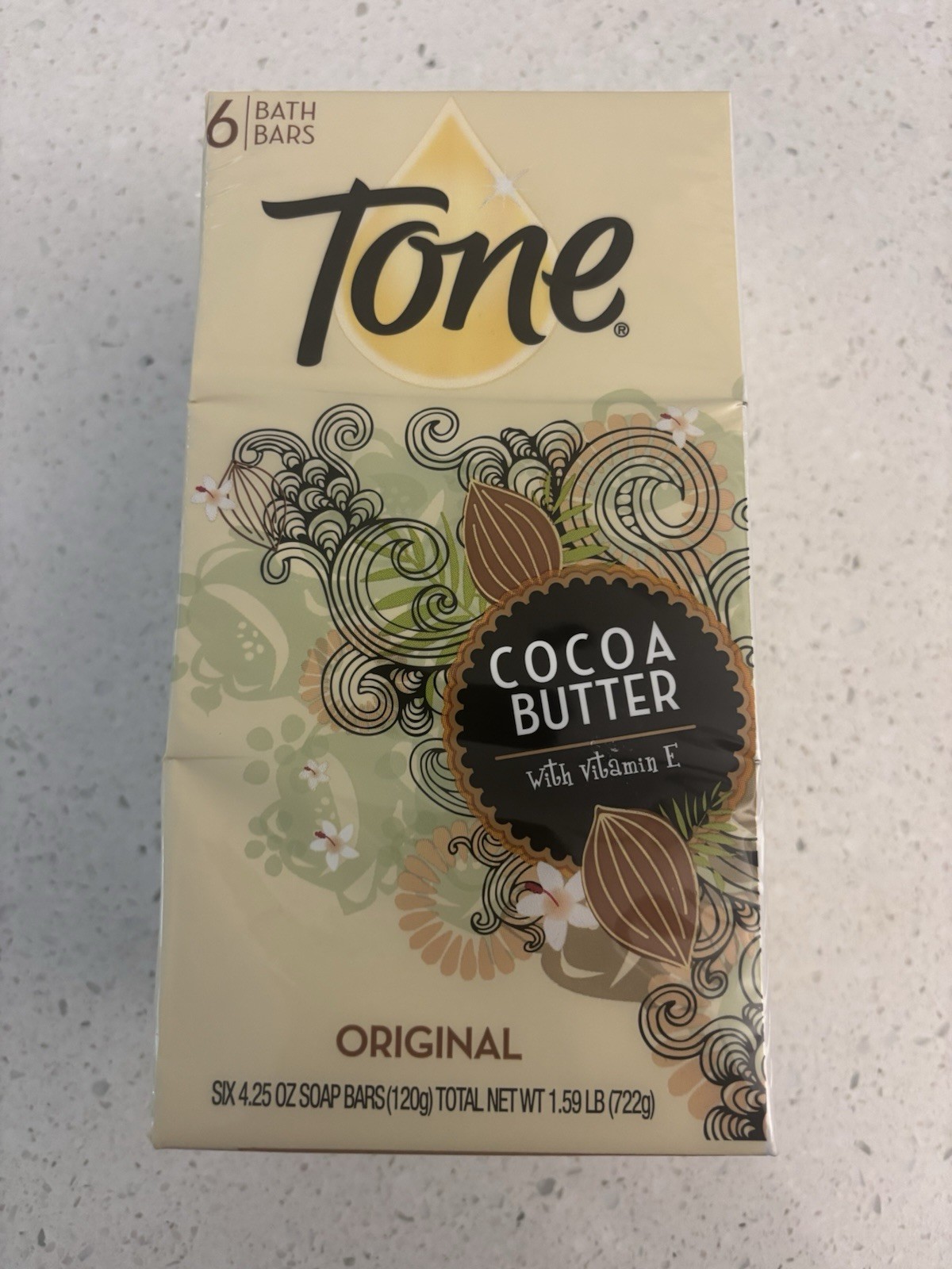 Tone Bath Bar Soap Original W/Cocoa Butter And Vitamin E 6-Pack 4.25 Oz (6 BARS)