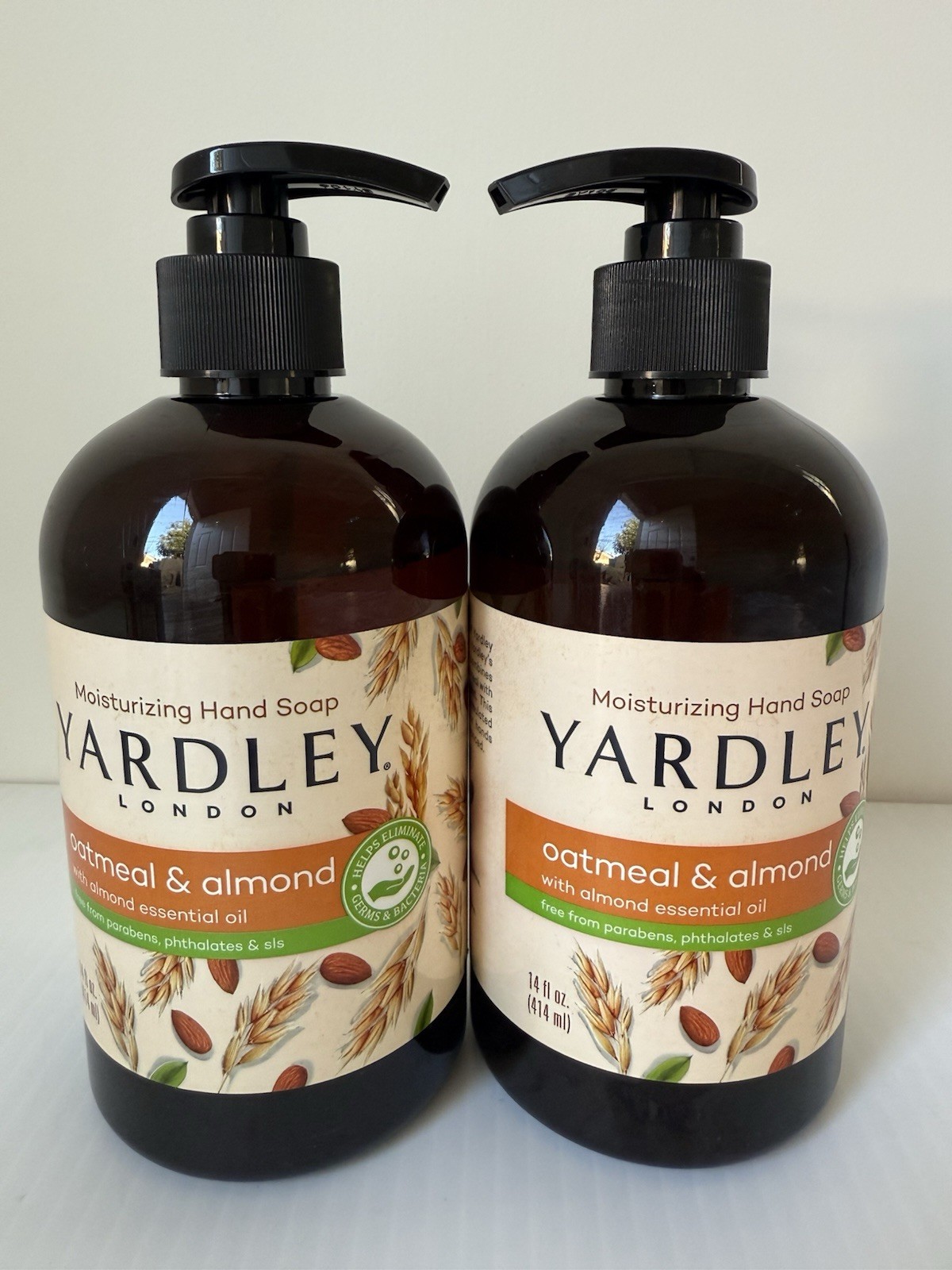 Lot of 2 Yardley Oatmeal Almond Moisturizing Liquid Hand Soap 14 Fl Oz Each