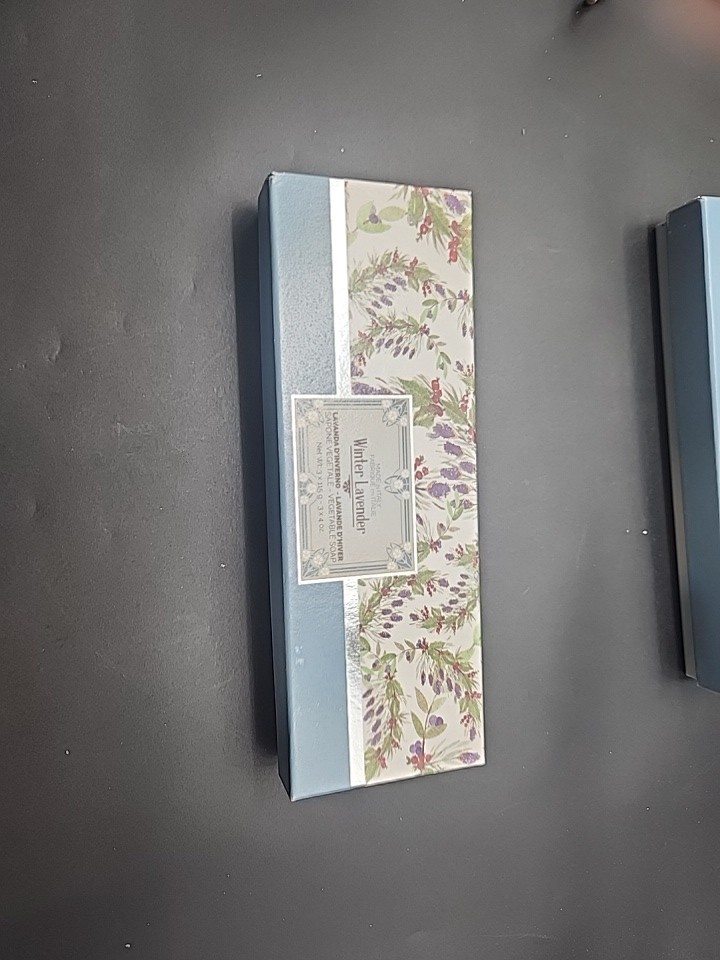 La Florentina Lavender Sculpted Soap Set Made in Italy 3x115g 4oz New NIB Sealed