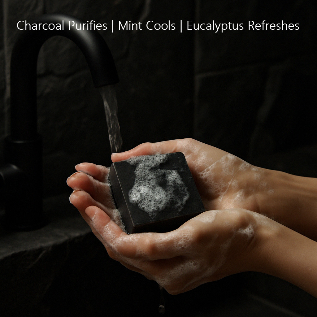 O-Vié Charcoal Mint 5oz Natural Soap – Detox, Handmade & Refreshing 2-pack