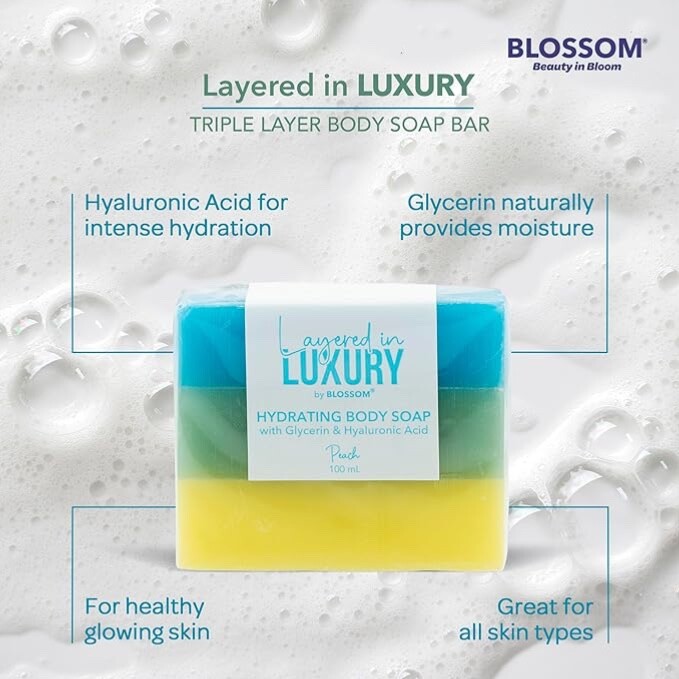 Blossom Layered in Luxury Peach Hydrating Body Soap