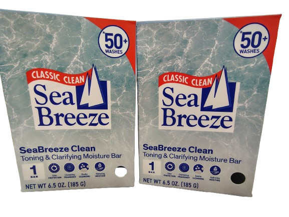 Sea Breeze Classic Clean, Toning Clarifying Moisure Bar, 6.5oz, Lot of 5