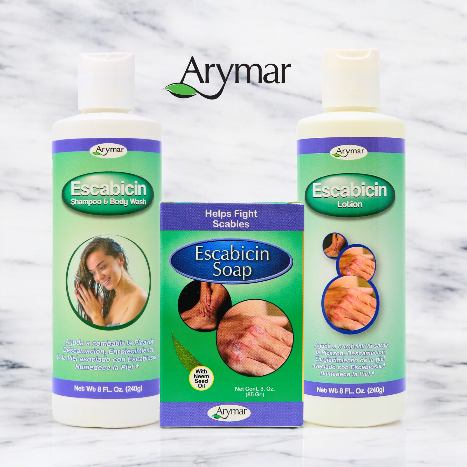 Arymar Escabicin Soap with Sulfur & Neem Oil for Scabies, 3 oz – Packs 1-25