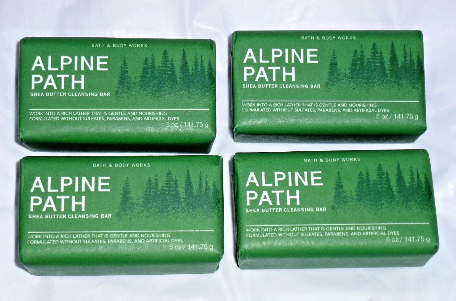 Bath & Body Works ALPINE PATH 5 OZ. SHEA BUTTER CLEANSING BAR SOAP X 4 – BNIP