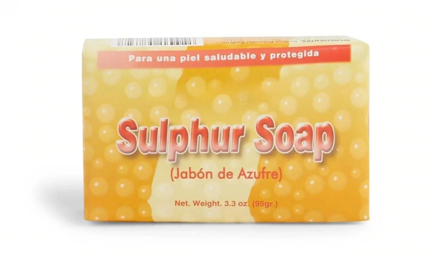 Lanman & Kemp Sulfur Soap Bar, Sulphur Soap, Jabon de Azufre 3.3 Oz (Pack of 4)