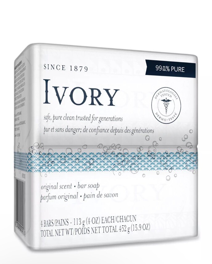 Ivory Original 4-Count: Bath Size Bars 99.44% Pure Clean & Simple Formula 15.9oz
