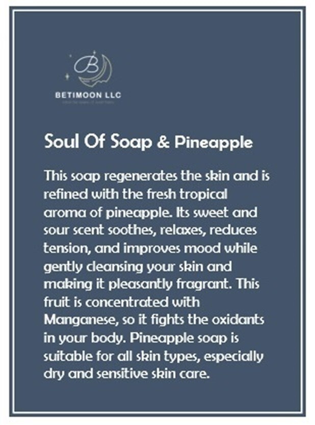 Pineapple & Handmade Soap Bars 100% Natural, Aromatherapy 4 Soaps Made in Latvia