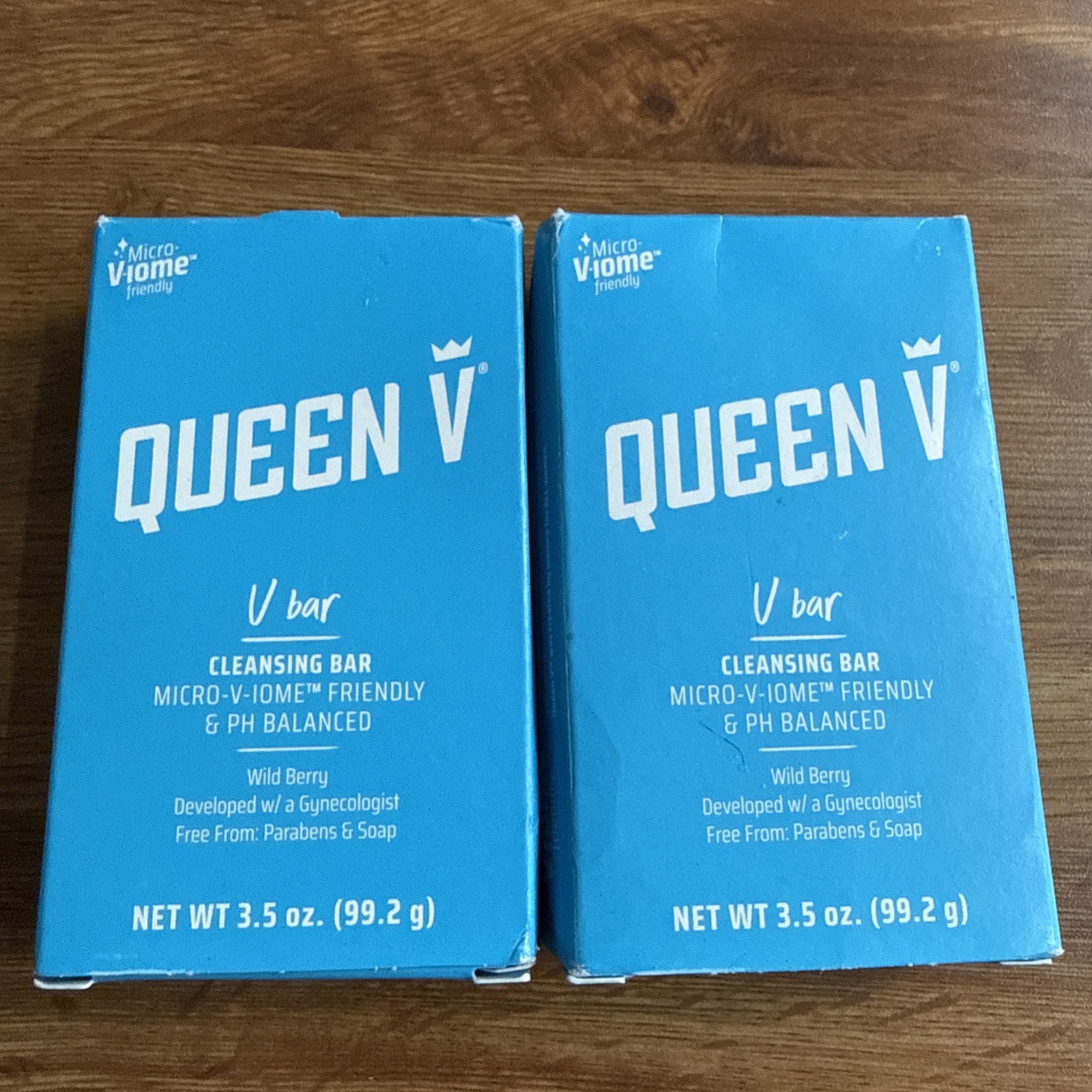 2 Bars Queen V Cleansing Bar, V Bar Wild Berry Scent pH Balanced 3.5 Oz Soap Bar