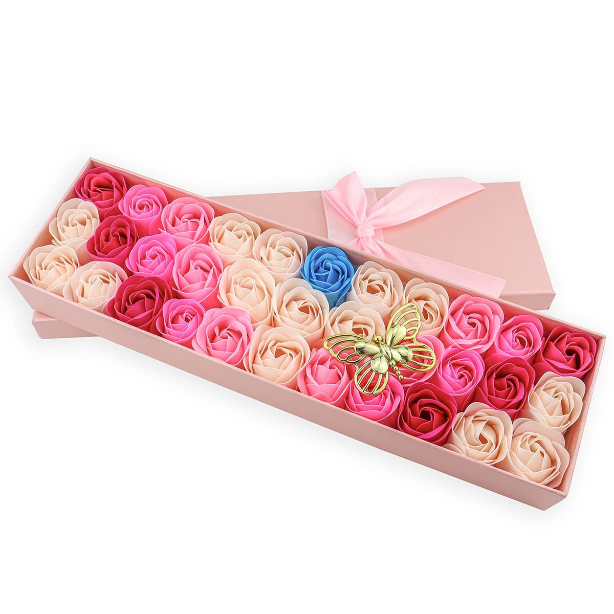 33 PCS Floral Scented Bath Soap Rose Flower Petals, JIALEEY Plant Essential O…