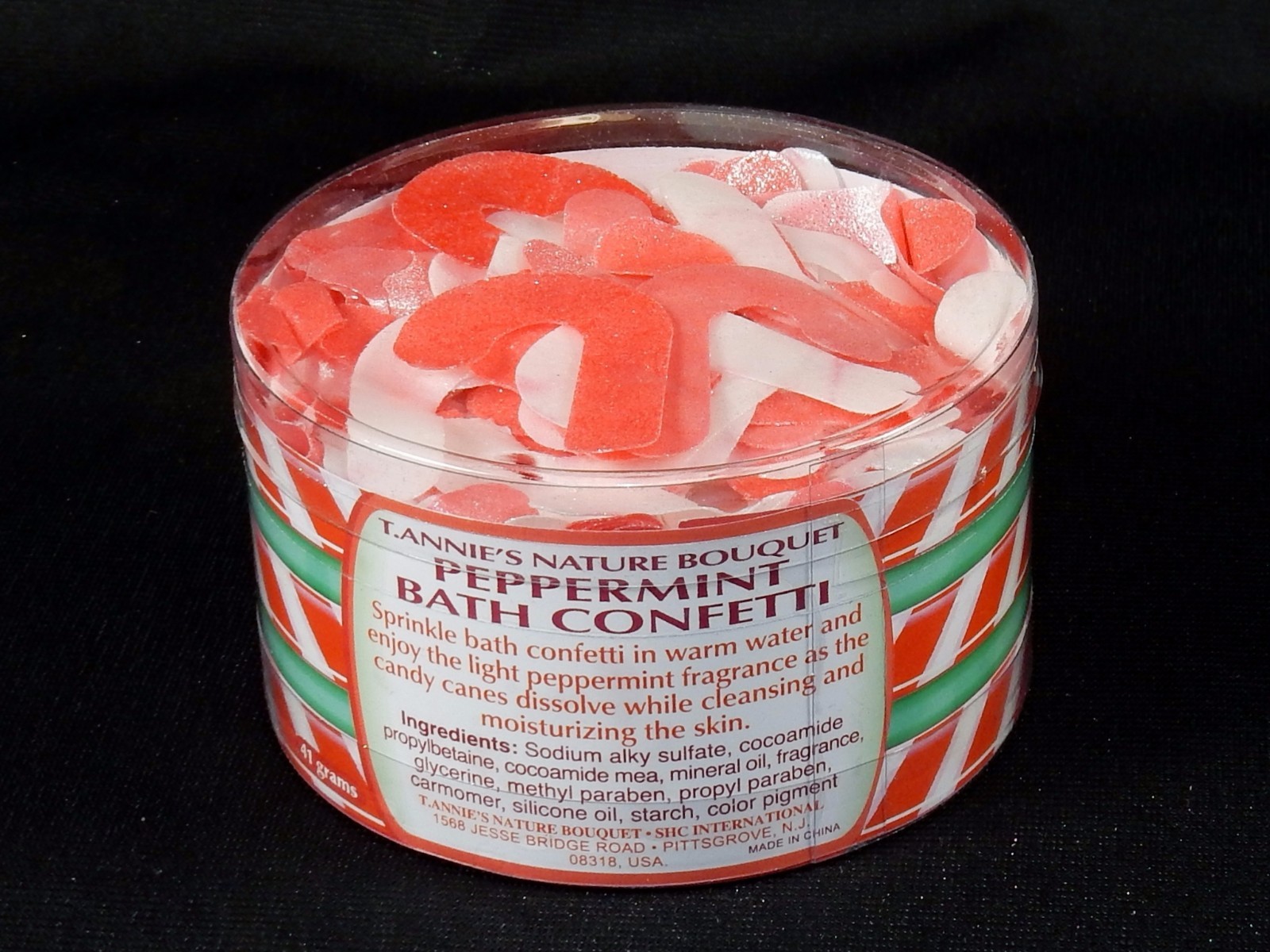 Holiday Bath Confetti ~ Candy Cane Shapes, Peppermint Scented, 41 Grams Canister