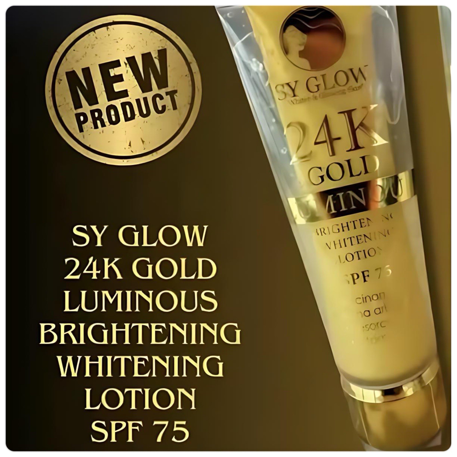 SY GLOW 24K Gold Luminous Whitening & Brightening Soap + Lotion SPF75
