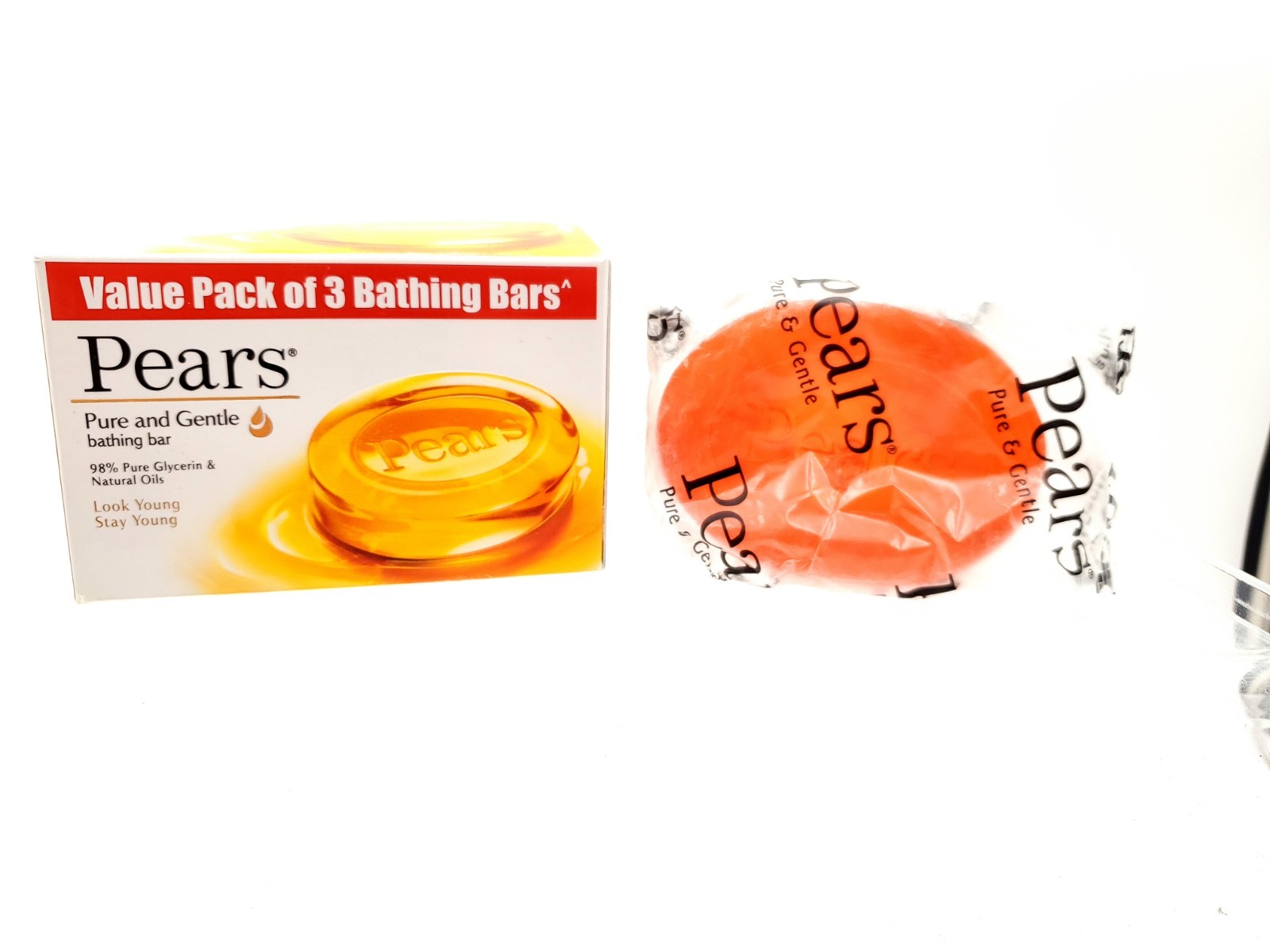 4 Pack Pears Pure Gentle Transparent Soap 4.4 oz 125 g. Bar Soap